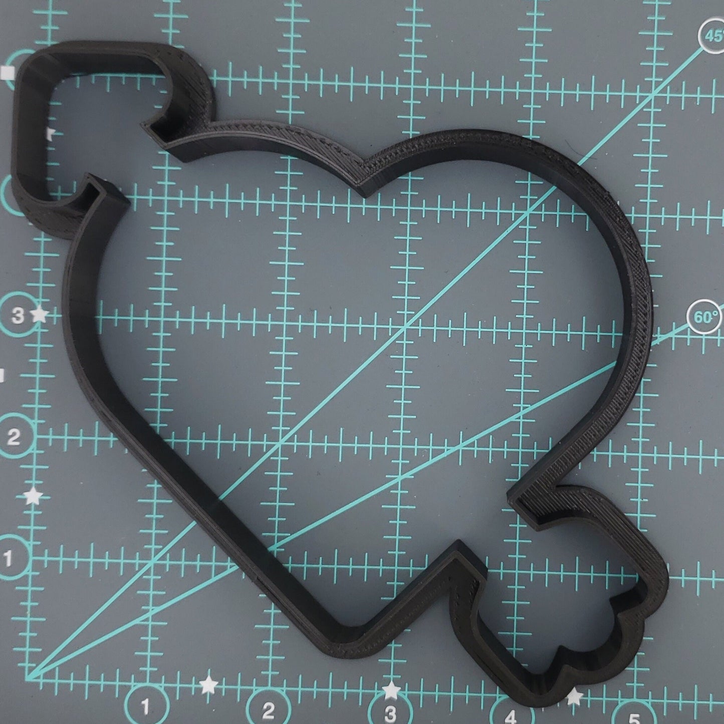 Valentine's Day Heart With Arrow Shaped Plastic Cookie Cutter - Polymer Clay Cutter - Fondant Cutter - Craft Cutters - 3d Printed Cutter