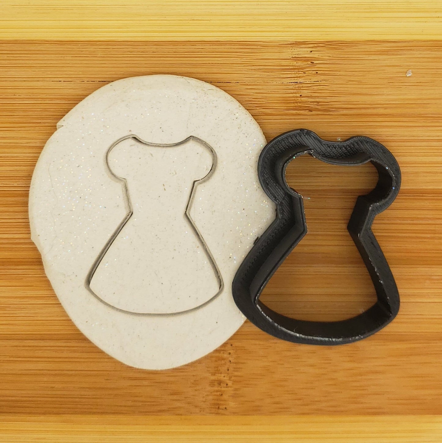 Dress Shaped Plastic Cookie Cutter - Polymer Clay Cutter - Fondant Cutter - Craft Cutters - 3d Printed Cookie Cutter