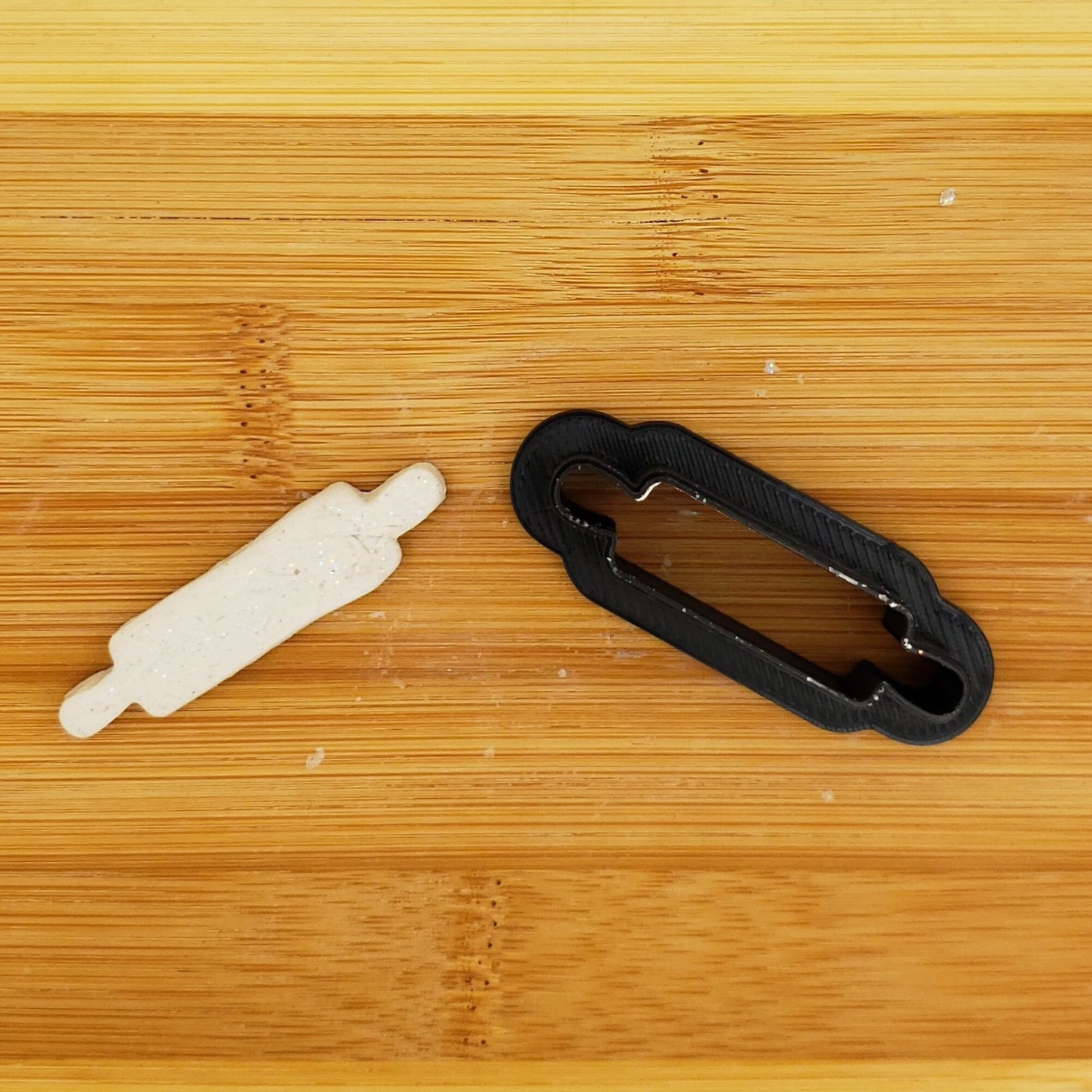 Rolling Pin Shaped Plastic Cookie Cutter - Baking Cookie Cutter - Polymer Clay Cutter - Fondant Cutter - Craft Cutters - 3d Printed Cutter