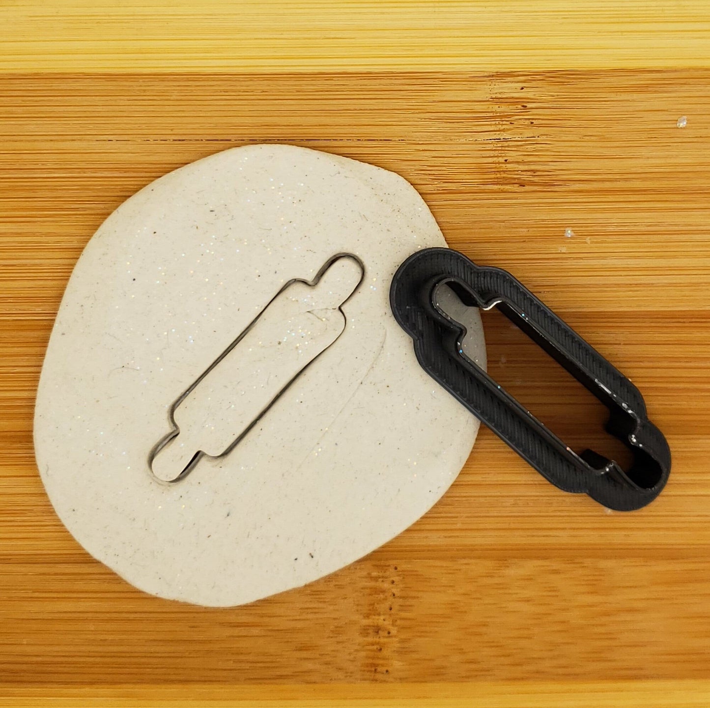 Rolling Pin Shaped Plastic Cookie Cutter - Baking Cookie Cutter - Polymer Clay Cutter - Fondant Cutter - Craft Cutters - 3d Printed Cutter