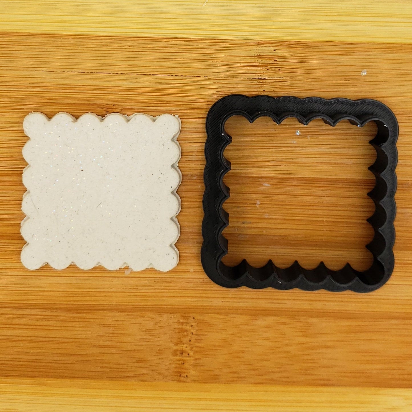 Scalloped Square Shaped Plastic Cookie Cutter - Shapes Cookie Cutter - Polymer Clay Cutter - Fondant Cutter - Craft Cutters - 3d Printed