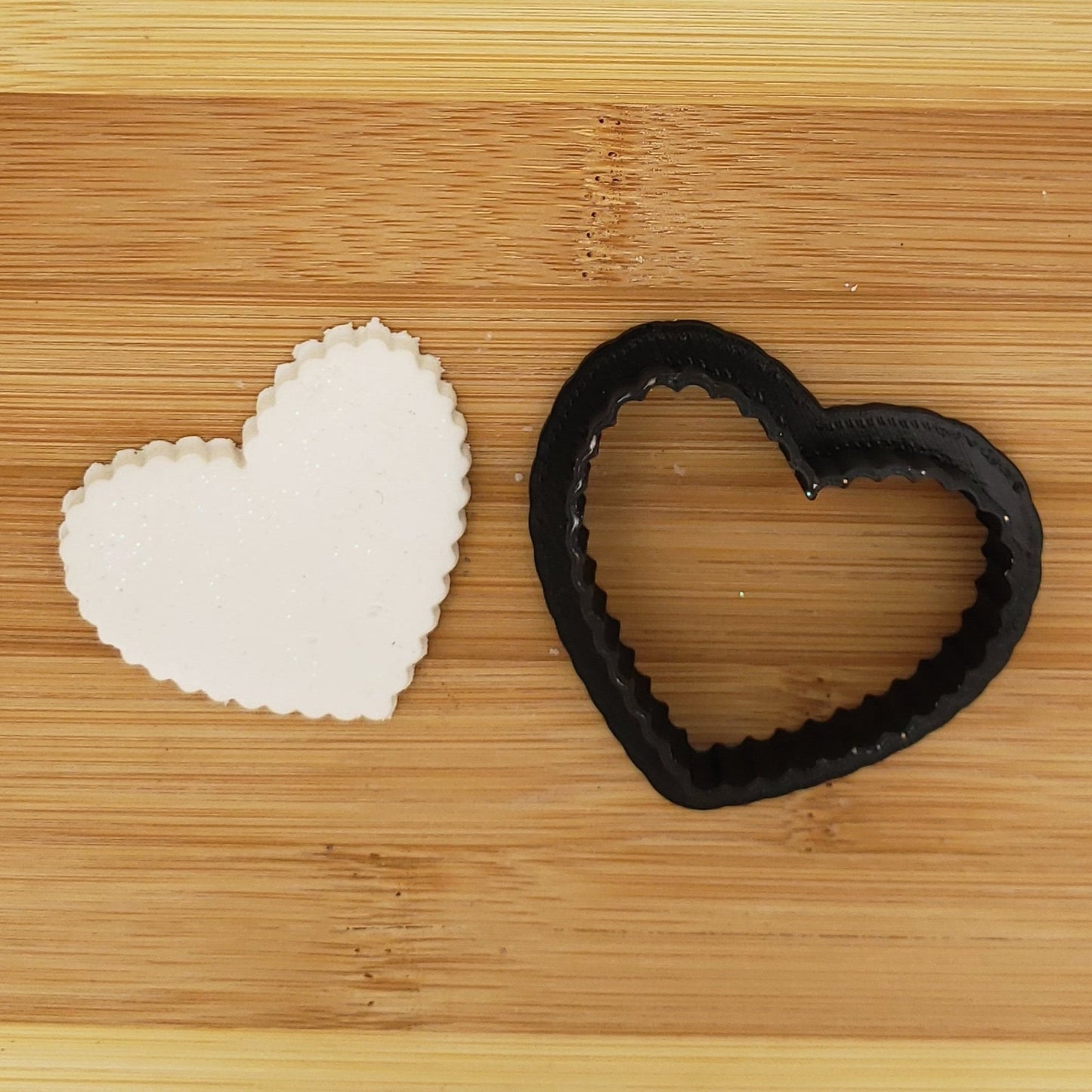 Valentine's Day Scalloped Heart Shaped Plastic Cookie Cutter - Polymer Clay Cutter - Fondant Cutter - Craft Cutters - 3d Printed Cutter