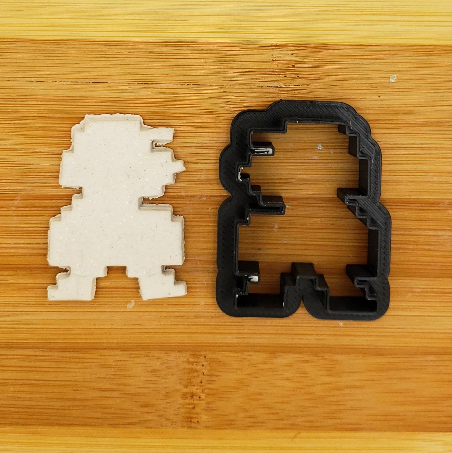 Pixel Mario Shaped Plastic Cookie Cutter - 8-Bit Game Cookie Cutter - Polymer Clay Cutter - Craft Cutters - Fondant Cutter - 3d Printed