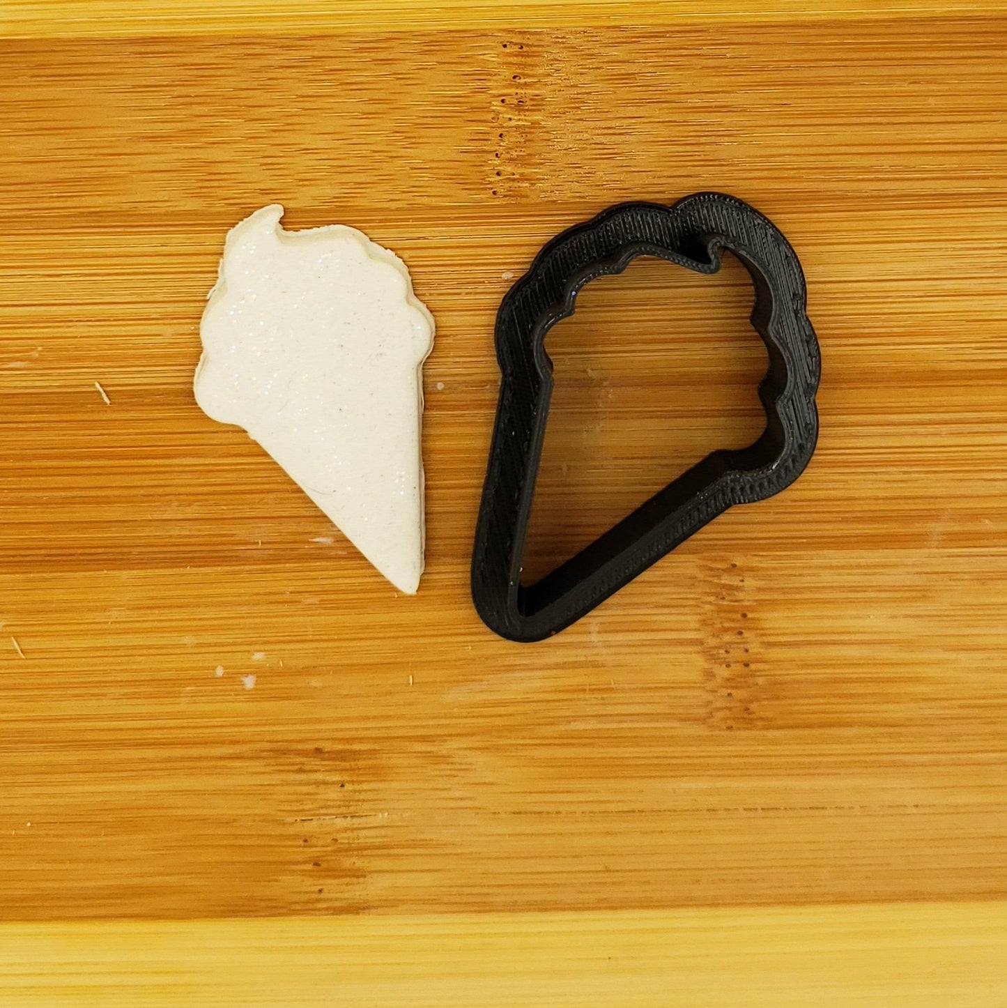 Ice Cream Cone Shaped Plastic Cookie Cutter - Polymer Clay Cutter - Fondant Cutter - Craft Cutters - 3d Printed Cookie Cutter