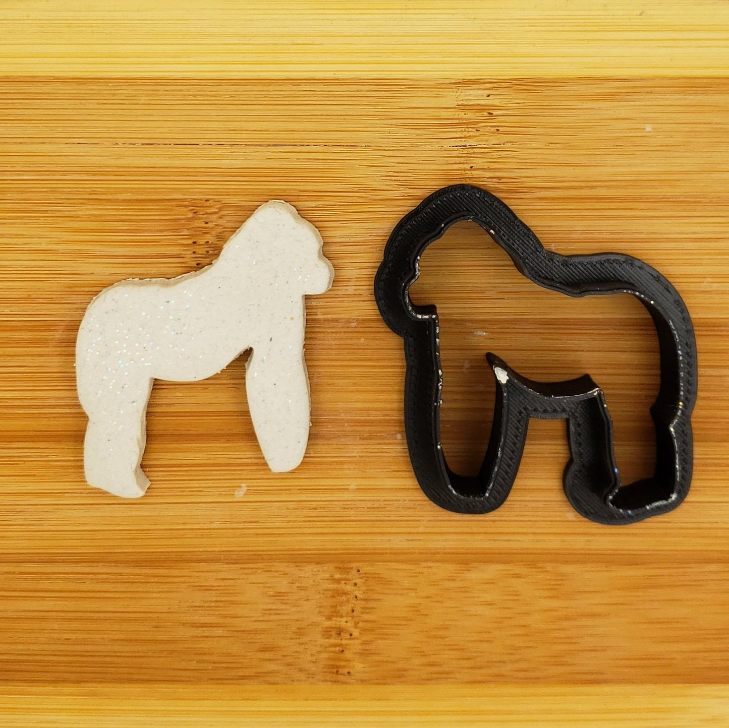 Gorilla Shaped Plastic Cookie Cutter - Polymer Clay Cutter - Fondant Cutter - Craft Cutters - 3d Printed Cookie Cutter