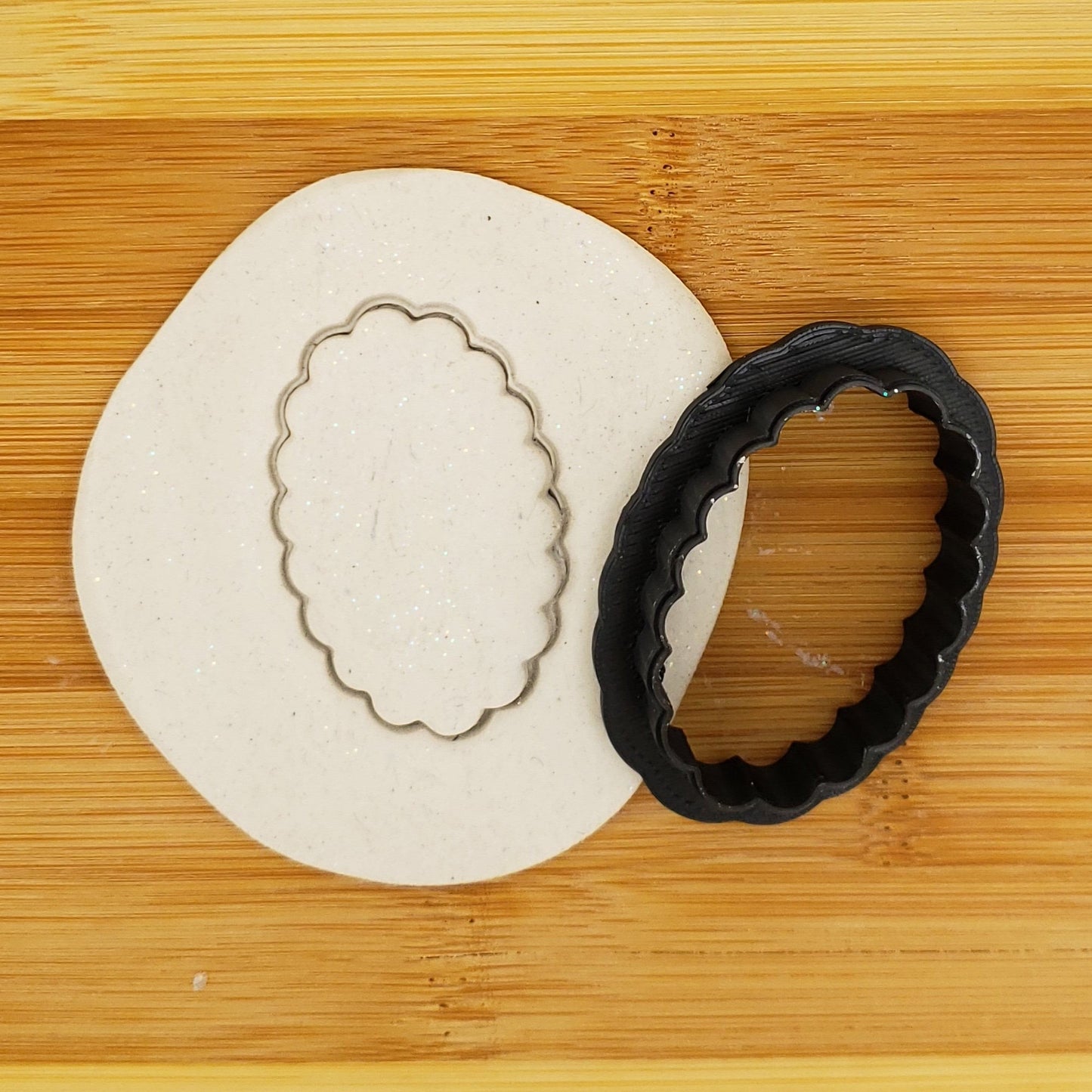 Scalloped Oval Shaped Plastic Cookie Cutter - Polymer Clay Cutter - Fondant Cutter - Craft Cutters - 3d Printed Cookie Cutter