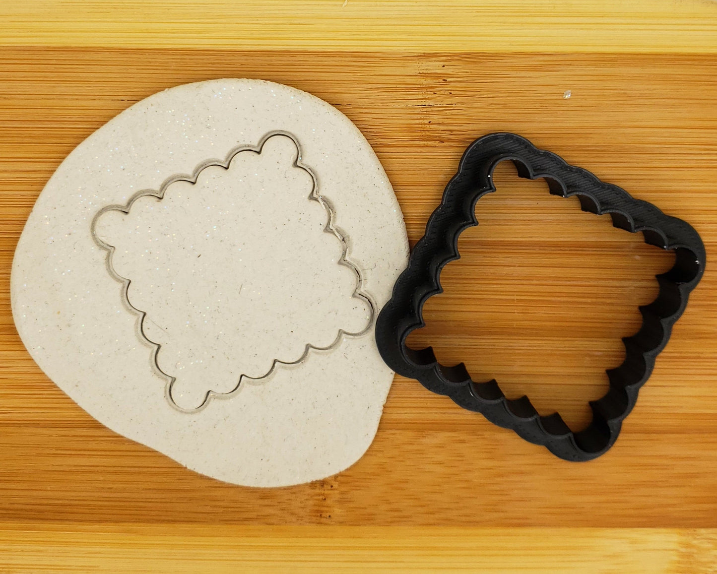 Scalloped Square Shaped Plastic Cookie Cutter - Shapes Cookie Cutter - Polymer Clay Cutter - Fondant Cutter - Craft Cutters - 3d Printed