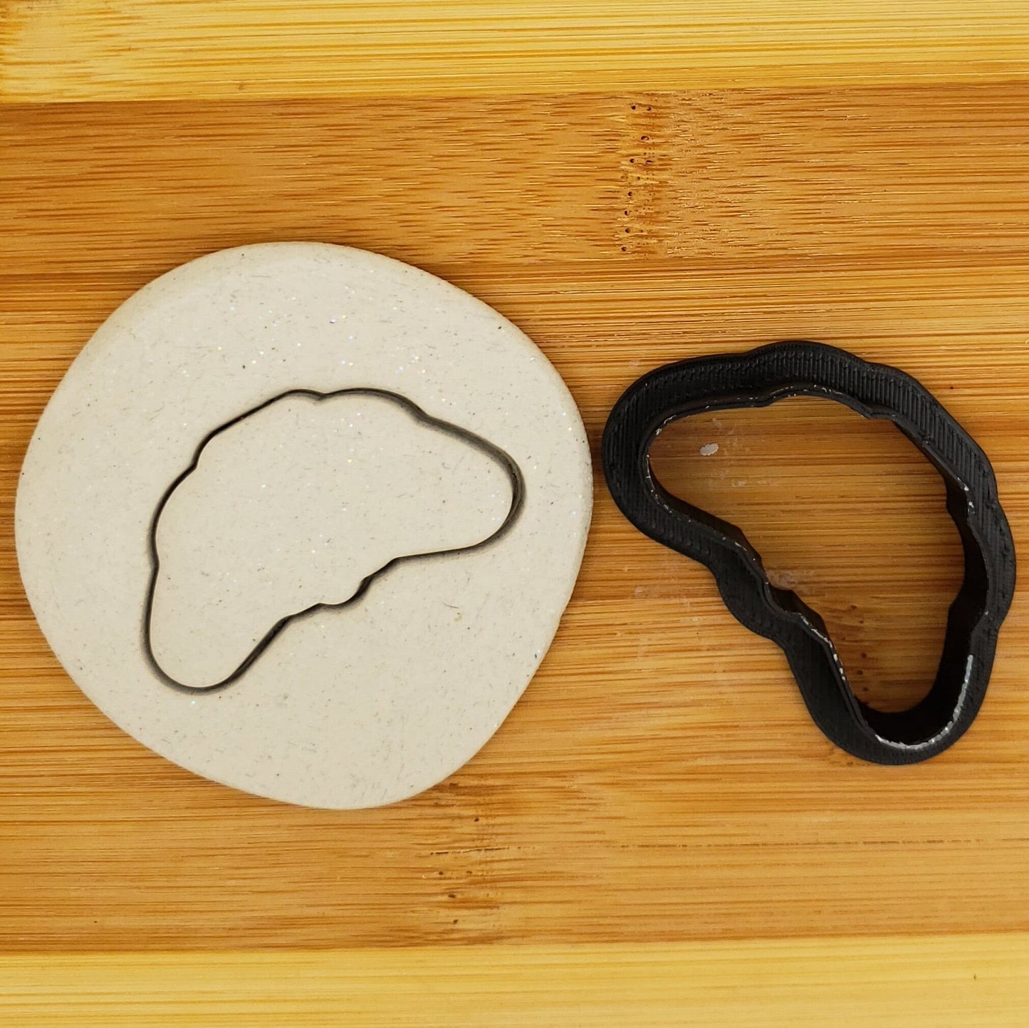 Croissant Shaped Plastic Cookie Cutter - Polymer Clay Cutter - Fondant Cutter - 3d Printed Cookie Cutter
