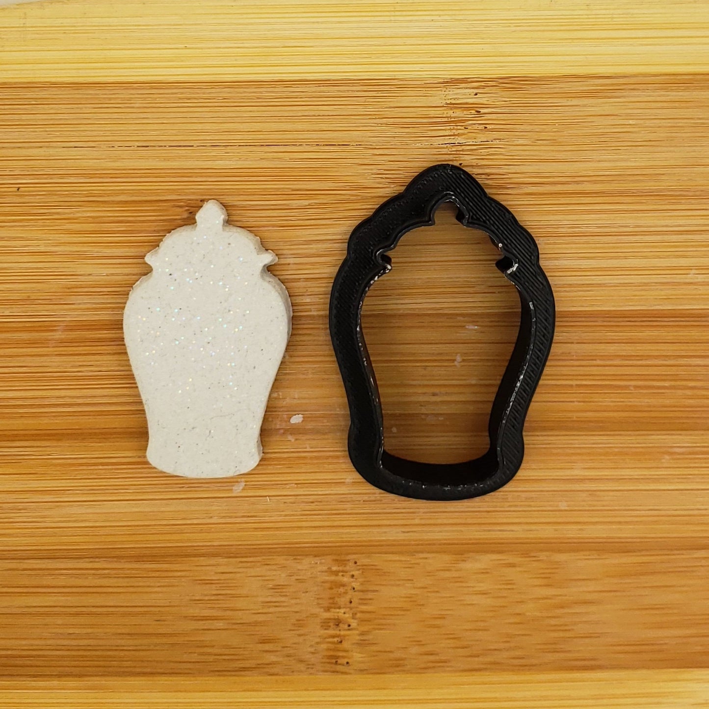 Ginger Jar Shaped Plastic Cookie Cutter - Polymer Clay Cutter - Fondant Cutter - Craft Cutters - 3d Printed Cookie Cutter