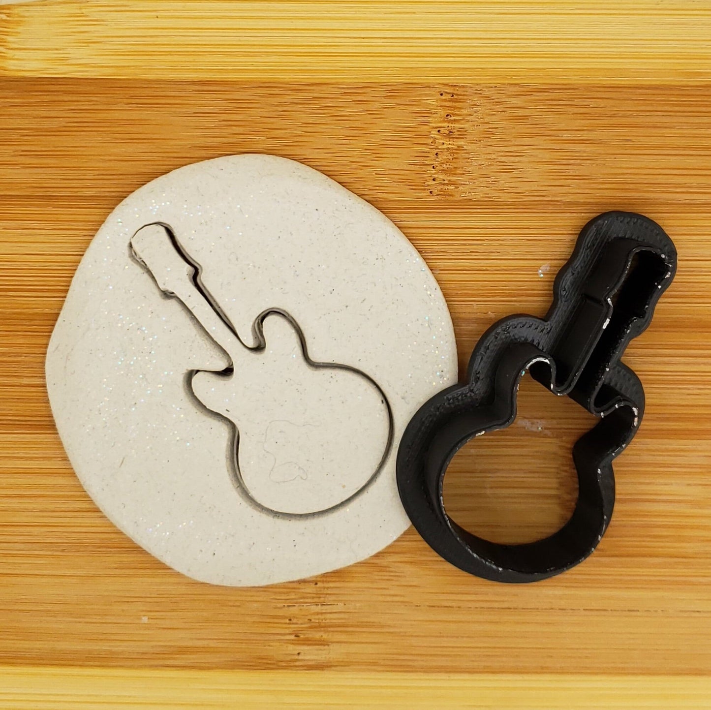 Guitar Shaped Plastic Cookie Cutter - Polymer Clay Cutter - Fondant Cutter - Craft Cutters - 3d Printed Cookie Cutter