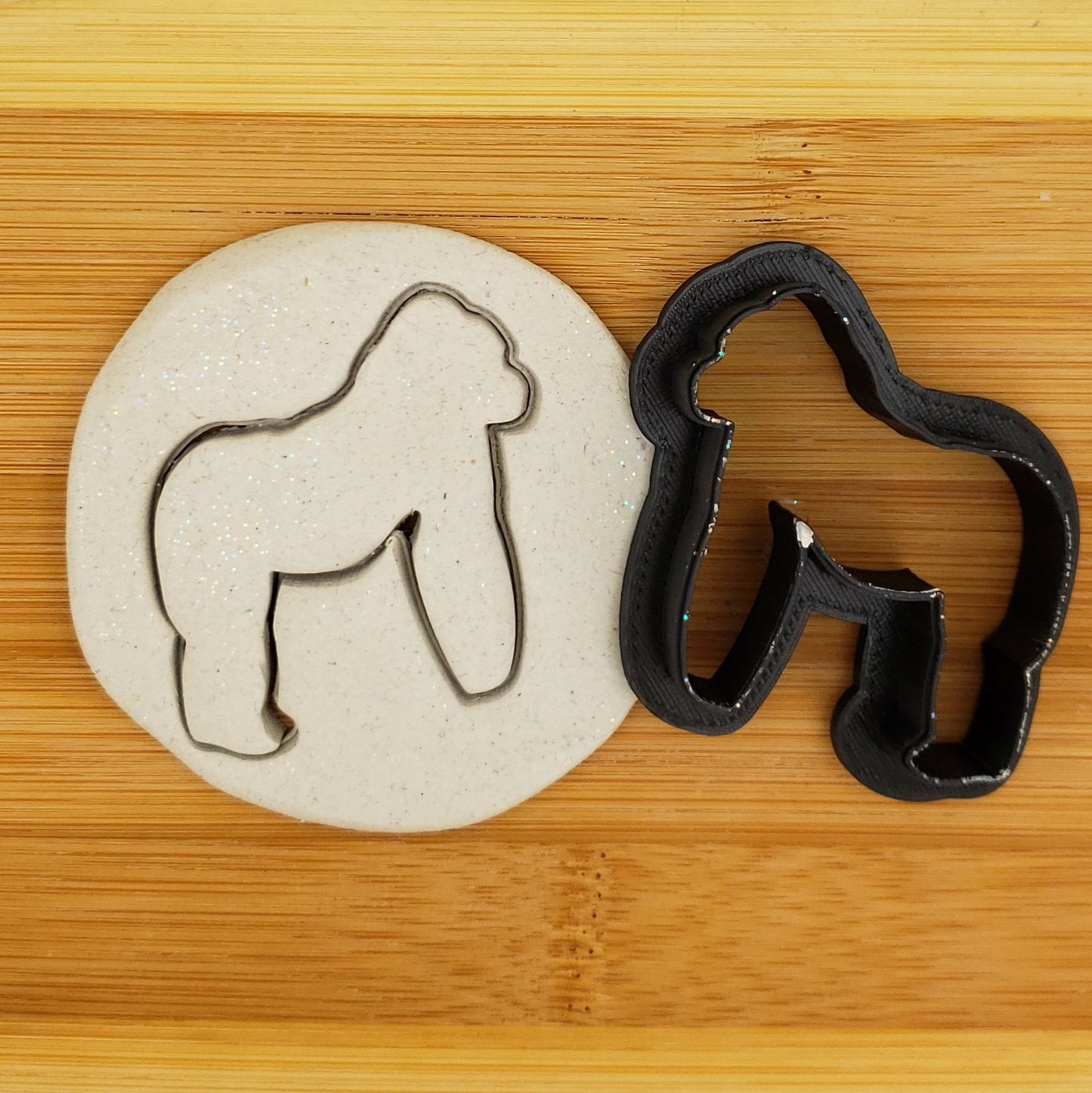 Gorilla Shaped Plastic Cookie Cutter - Polymer Clay Cutter - Fondant Cutter - Craft Cutters - 3d Printed Cookie Cutter