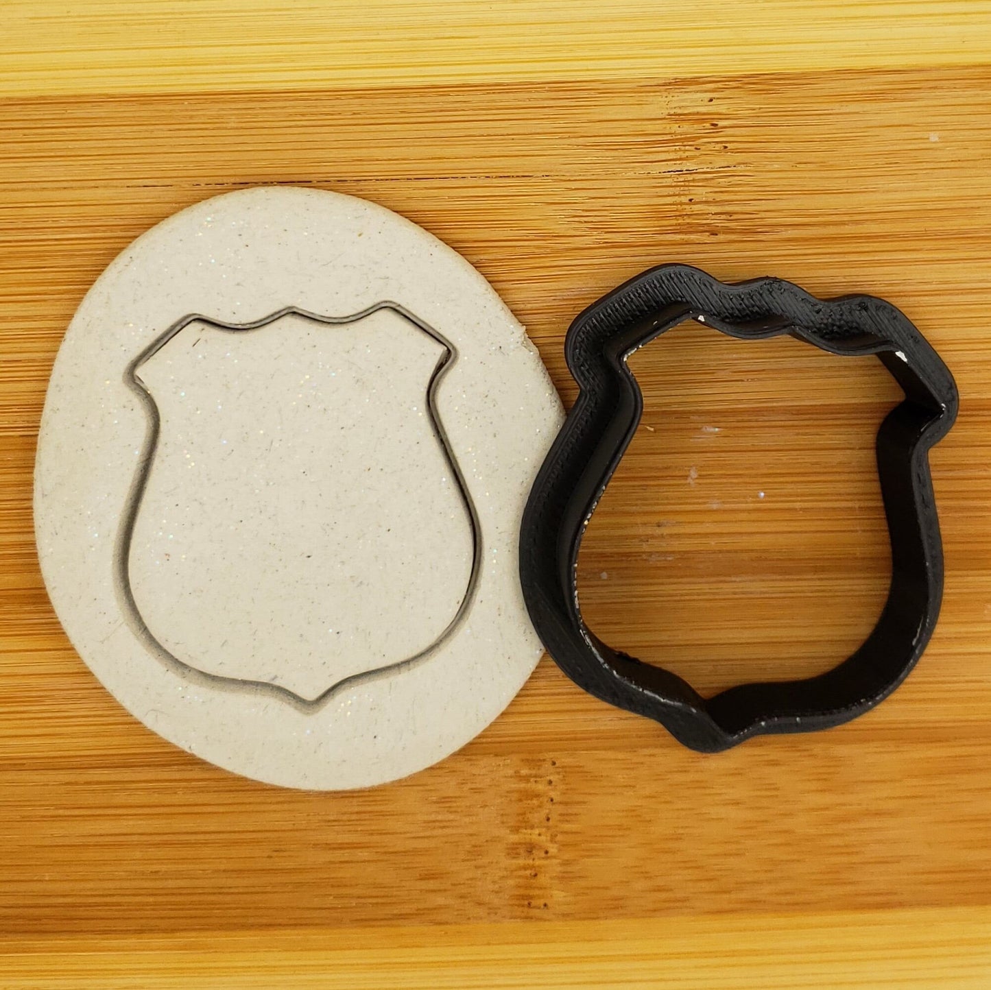 Police Badge Shaped Plastic Cookie Cutter - Polymer Clay Cutter - Fondant Cutter - Craft Cutters - 3d Printed Cookie Cutter