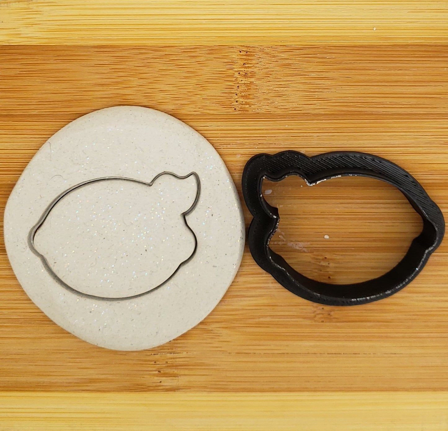 Lemon with Leaf Shaped Plastic Cookie Cutter - Polymer Clay Cutter - Fondant Cutter - Craft Cutters - 3d Printed Cookie Cutter