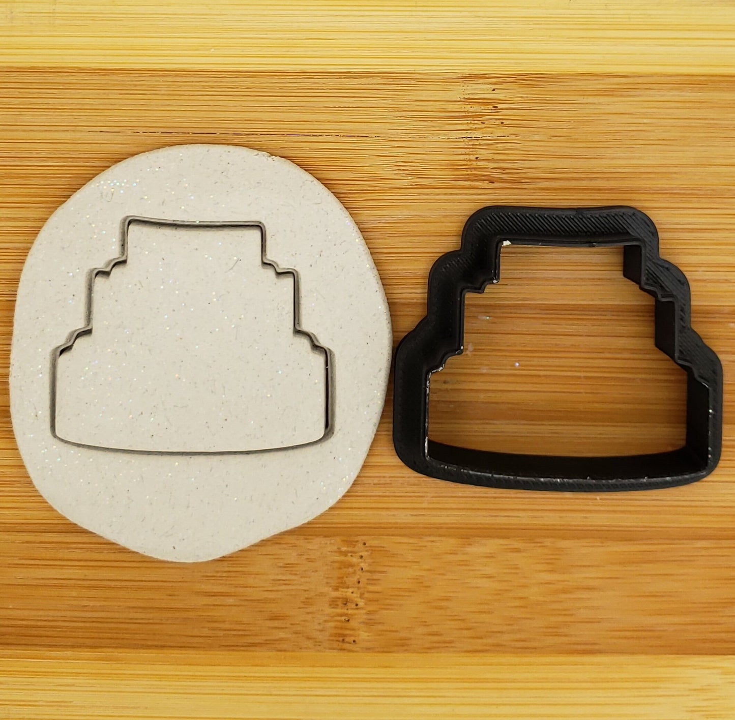 Wedding Cake Shaped Plastic Cookie Cutter - Polymer Clay Cutter - Fondant Cutter - Craft Cutters - 3d Printed Cookie Cutter