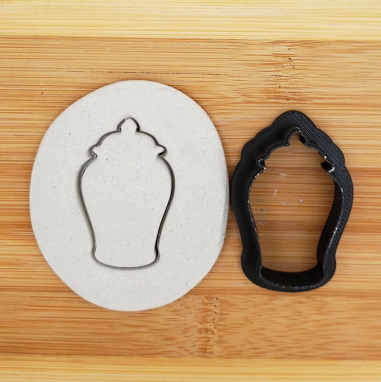 Ginger Jar Shaped Plastic Cookie Cutter - Polymer Clay Cutter - Fondant Cutter - Craft Cutters - 3d Printed Cookie Cutter