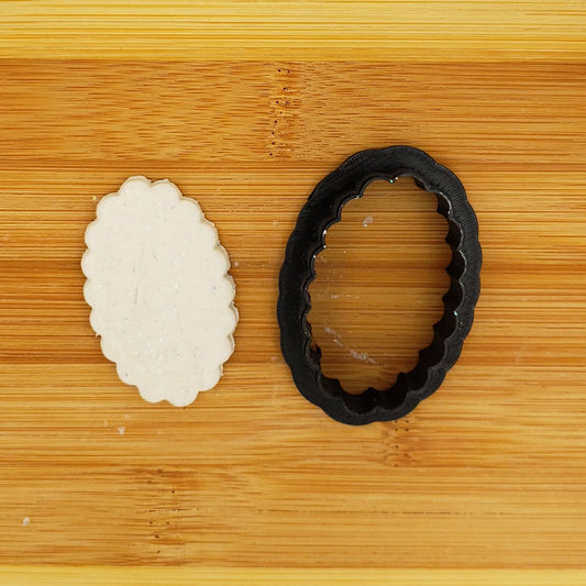 Scalloped Oval Shaped Plastic Cookie Cutter - Polymer Clay Cutter - Fondant Cutter - Craft Cutters - 3d Printed Cookie Cutter