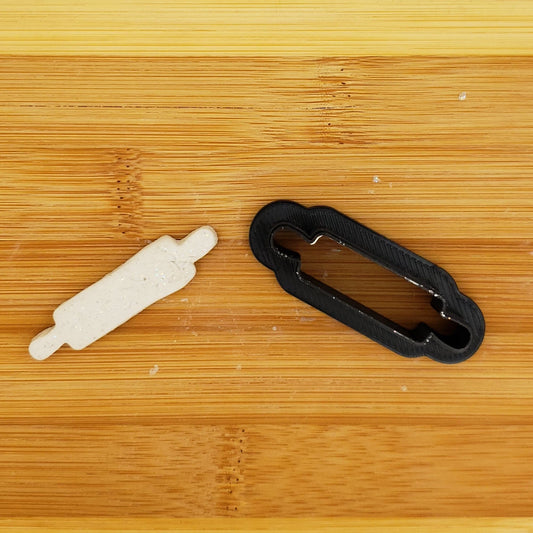 Rolling Pin Shaped Plastic Cookie Cutter - Baking Cookie Cutter - Polymer Clay Cutter - Fondant Cutter - Craft Cutters - 3d Printed Cutter