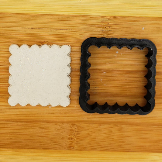 Scalloped Square Shaped Plastic Cookie Cutter - Shapes Cookie Cutter - Polymer Clay Cutter - Fondant Cutter - Craft Cutters - 3d Printed