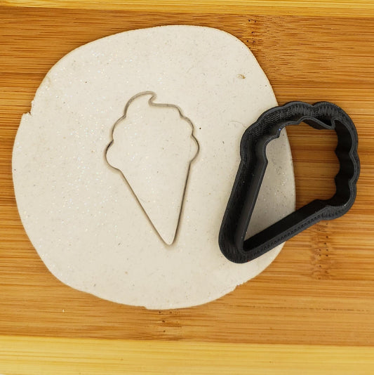 Ice Cream Cone Shaped Plastic Cookie Cutter - Polymer Clay Cutter - Fondant Cutter - Craft Cutters - 3d Printed Cookie Cutter