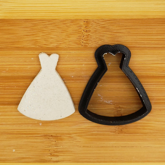 Princess Dress Shaped Plastic Cookie Cutter - Polymer Clay Cutter - Fondant Cutter - Craft Cutters - 3d Printed Cookie Cutter