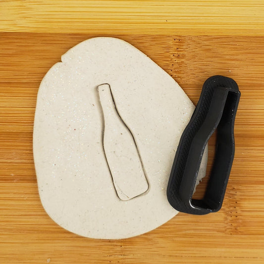 Wine or Champagne Bottle Shaped Plastic Cookie Cutter - Polymer Clay Cutter - Fondant Cutter - Craft Cutters - 3d Printed Cookie Cutter