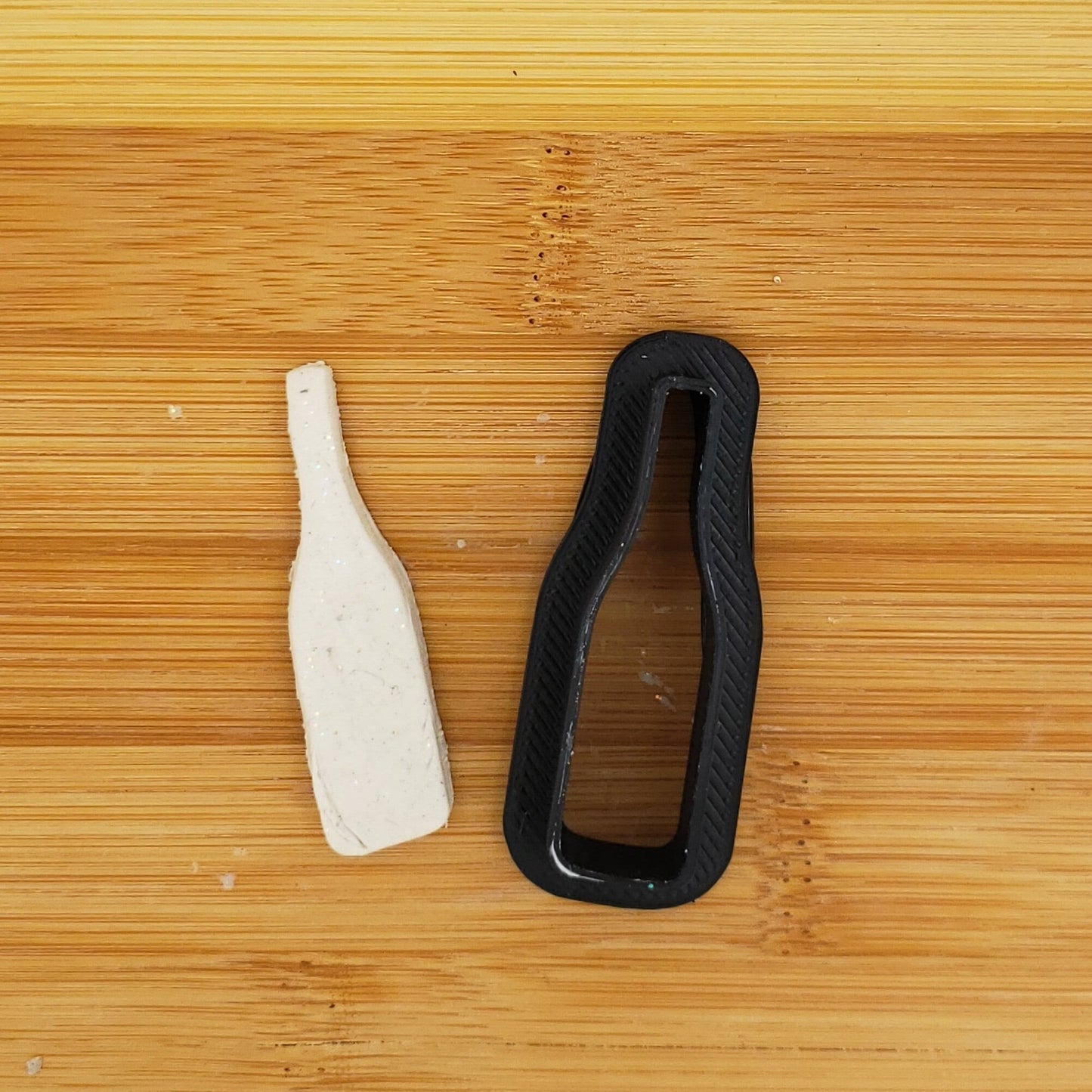 Wine or Champagne Bottle Shaped Plastic Cookie Cutter - Polymer Clay Cutter - Fondant Cutter - Craft Cutters - 3d Printed Cookie Cutter