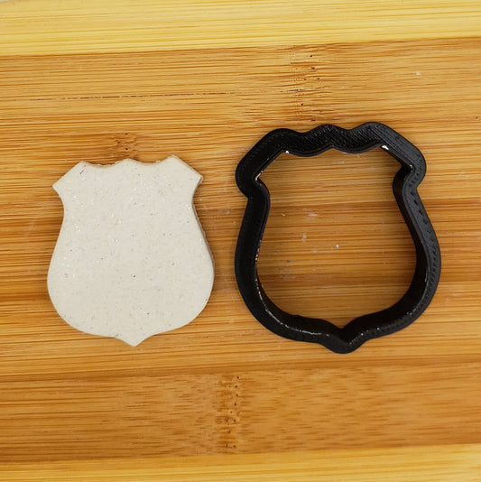 Police Badge Shaped Plastic Cookie Cutter - Polymer Clay Cutter - Fondant Cutter - Craft Cutters - 3d Printed Cookie Cutter