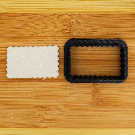 Scalloped Rectangle Shaped Plastic Cookie Cutter - Shapes Cutter - Polymer Clay Cutter - Fondant Cutter - Craft Cutters - 3d Printed Cutter