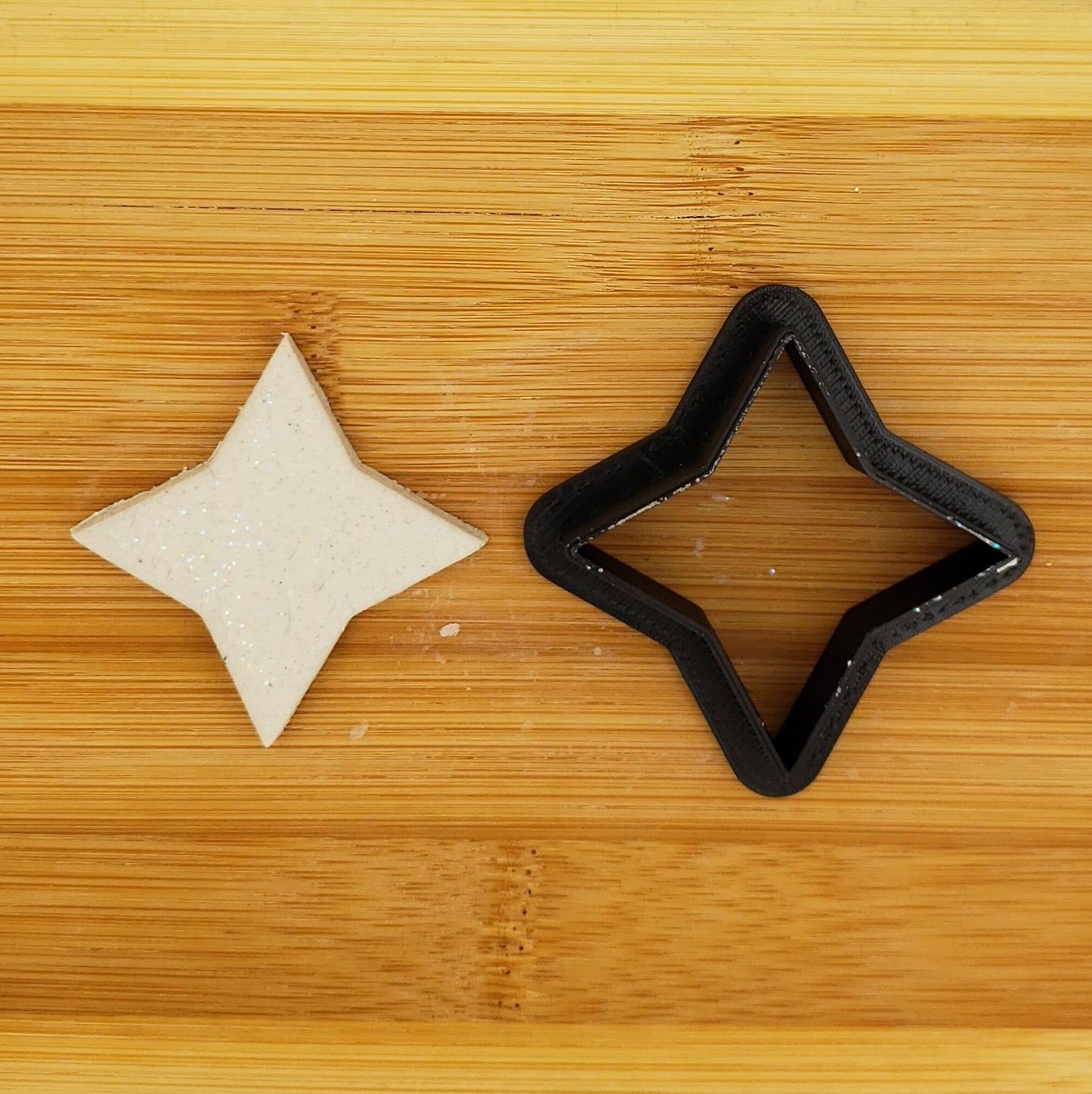 4 Point Star Shaped Plastic Cookie Cutter - Polymer Clay Cutter - Fondant Cutter - Craft Cutters - 3d Printed Cookie Cutter