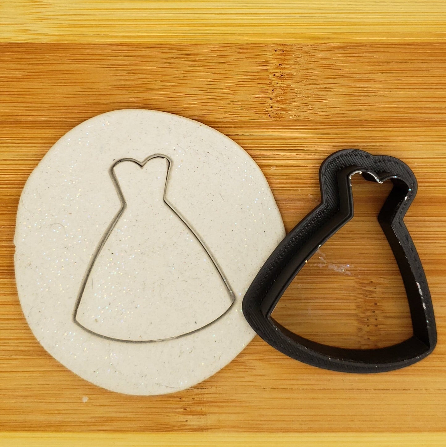 Princess Dress Shaped Plastic Cookie Cutter - Polymer Clay Cutter - Fondant Cutter - Craft Cutters - 3d Printed Cookie Cutter