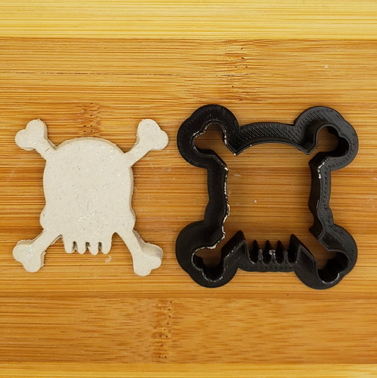 Skull and Crossbones Shaped Plastic Cookie Cutter - Polymer Clay Cutter - Fondant Cutter - Craft Cutters - 3d Printed Cookie Cutter