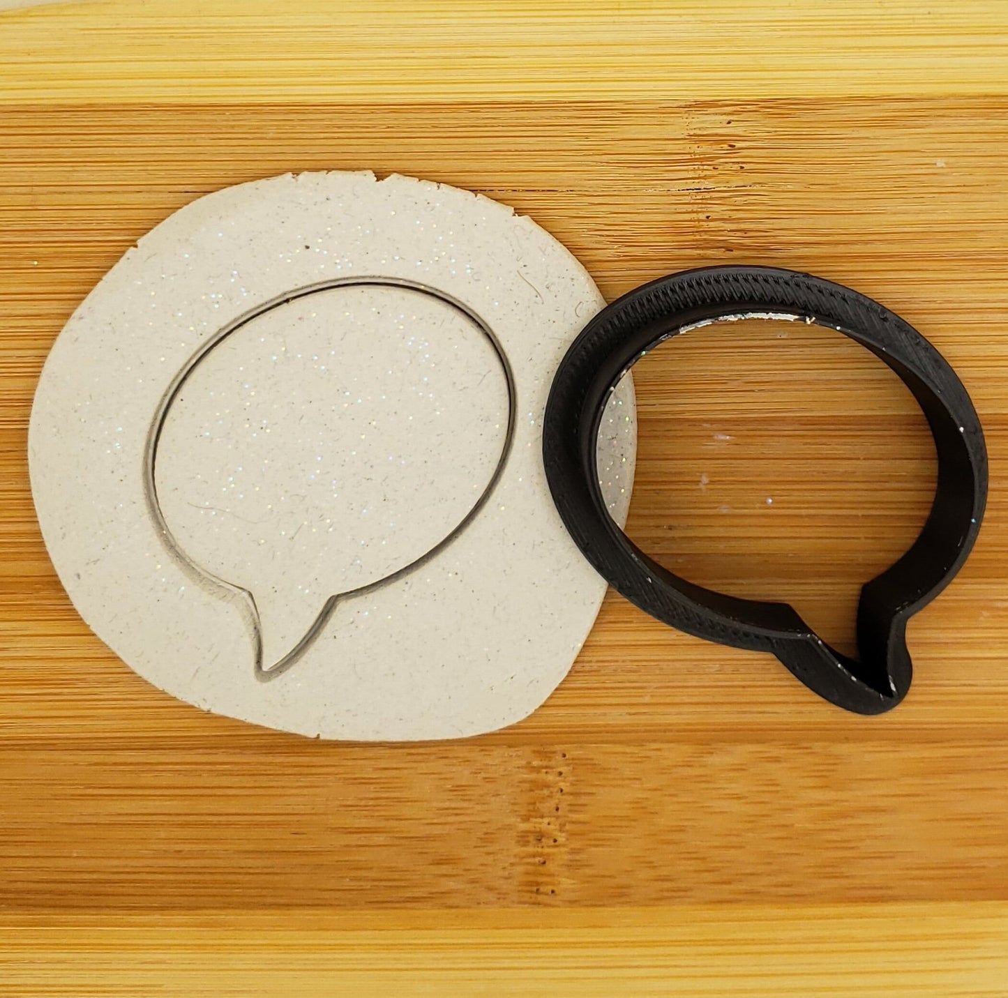 Speech Bubble Shaped Plastic Cookie Cutter - Polymer Clay Cutter - Fondant Cutter - Craft Cutters - 3d Printed Cookie Cutter
