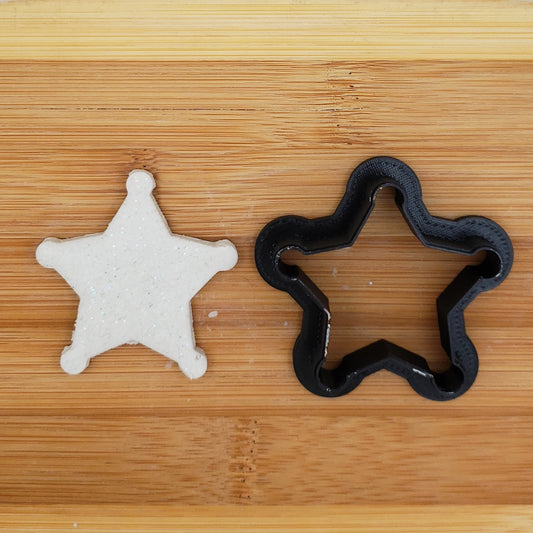 Sheriff Badge Shaped Plastic Cookie Cutter - Polymer Clay Cutter - Fondant Cutter - Craft Cutters - 3d Printed Cookie Cutter