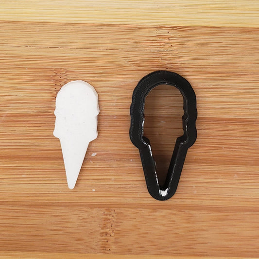 Double Scoop Ice Cream Cone Shaped Cookie Cutter